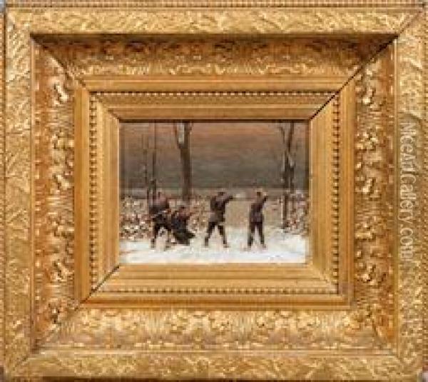 Deutsche Infanteristen In Winterlicher Landschaft Oil Painting - Christian I Sell
