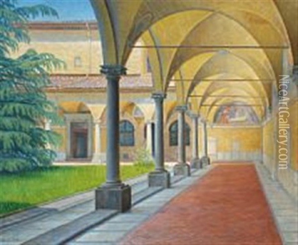 Italian Scenery Oil Painting - Johannes Martin Fastings Wilhjelm