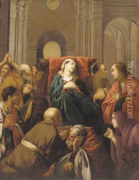 The Death Of The Virgin Oil Painting - Carlo Saraceni