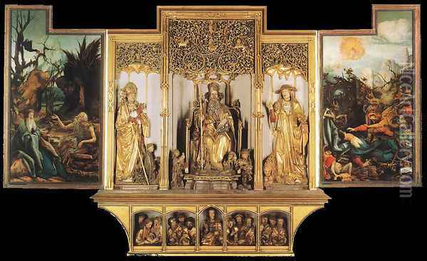Isenheim Altarpiece (third View) 1515 Oil Painting - Matthias Grunewald (Mathis Gothardt)
