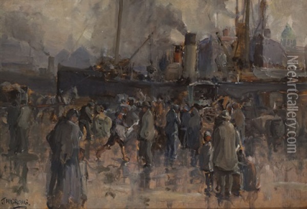 Liverpool Docks Oil Painting - James Humbert Craig