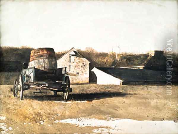Cider Barrel Oil Painting - Henriette Wyeth