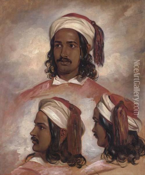 Studies Of An Arab Oil Painting - John Frederick Lewis
