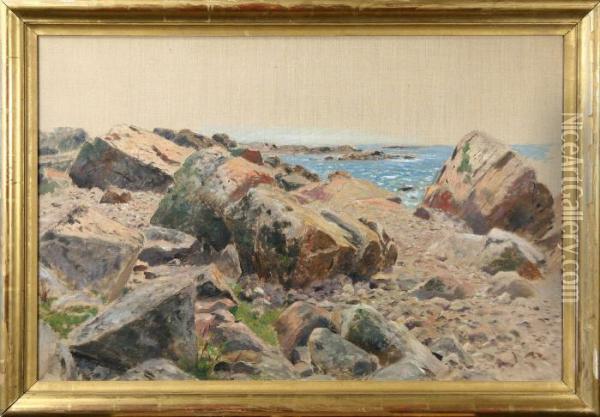 Klippigt Kustlandskap, Signerad W. V Gegerfelt Oil Painting - Wilhelm von Gegerfelt