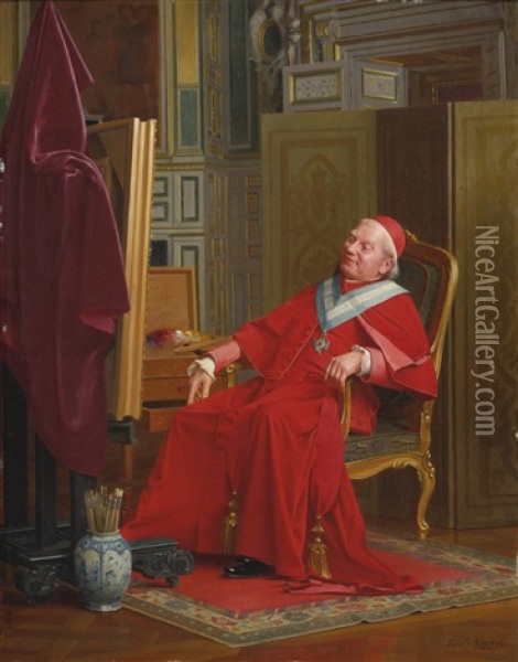A Painting Cardinal Oil Painting - Emile Meyer