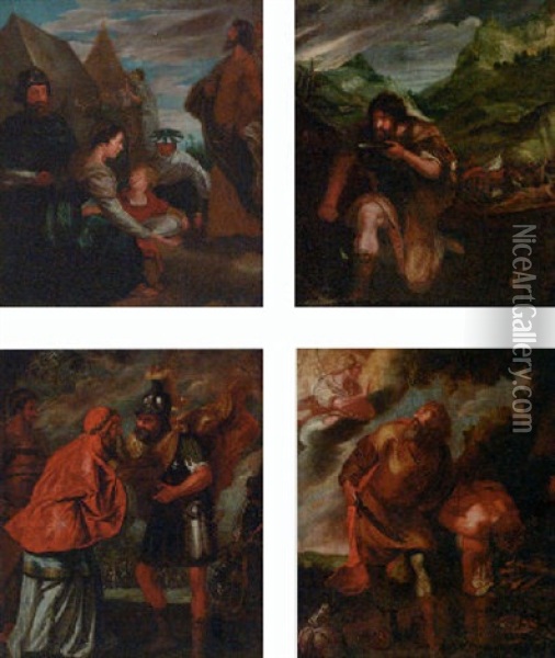 The Gathering Of Manna Oil Painting - Karel van Mander III