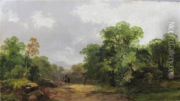 By A River Oil Painting - Thomas Stanley Barber
