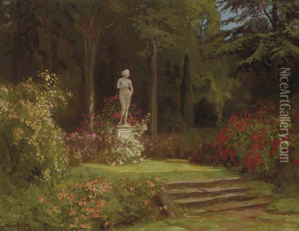 The Rose Garden Oil Painting - Arthur John Black