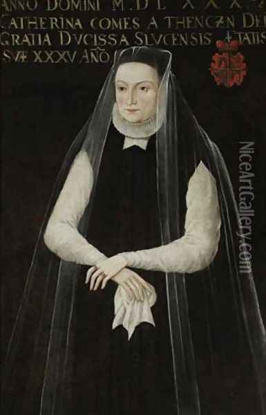 Portrait of Catherina Radziwill nee Teczynska Oil Painting - Unknown Painter