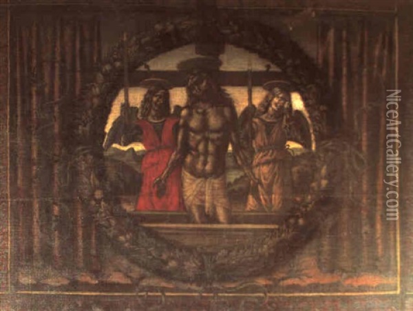 Cristo In Piet. E Due Angeli Oil Painting -  Niccolo Alunno da Foligno