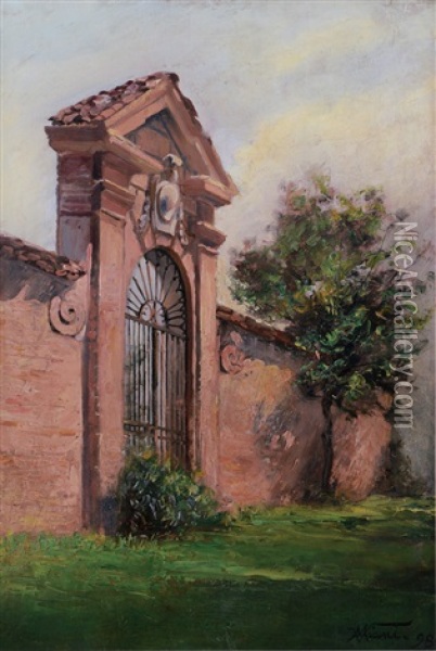 Entrata Della Villa Oil Painting - Mario Viani D'Ovrano