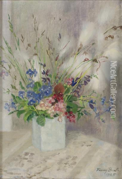 Angsblomster. Oil Painting - Fanny Brate