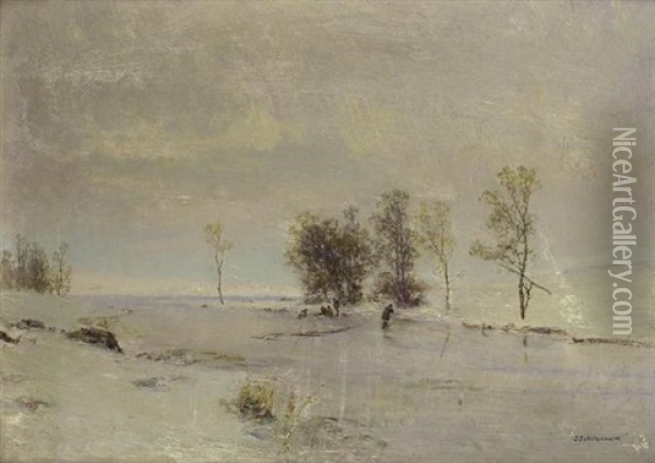 Paysage D'hiver Oil Painting - Ivan Pavlovich Pokhitonov