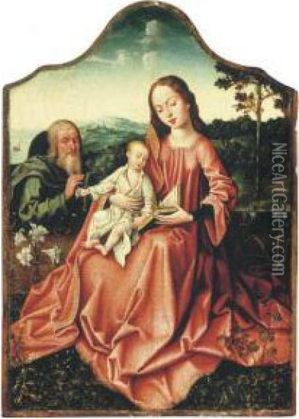 The Holy Family In A Landscape Oil Painting - Rogier van der Weyden