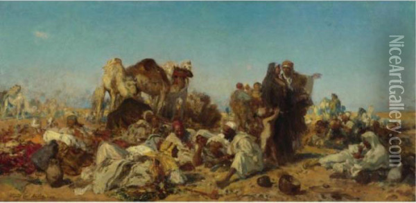 The Bedouin Encampment Oil Painting - Leopold Carl Muller