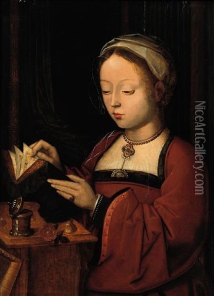 Saint Mary Magdalene Oil Painting -  Master of the Female Half Lengths