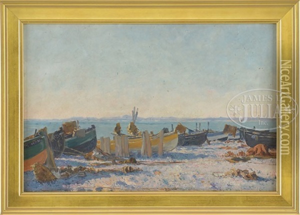 Boats Along The Water Oil Painting - Paul Place-Canton
