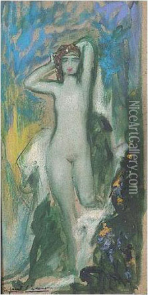 Nude Study For Salome Oil Painting - Pierre Amedee Marcel-Beronneau