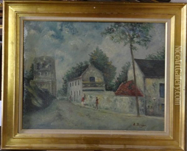 Rue De Village Oil Painting - Emile Boyer