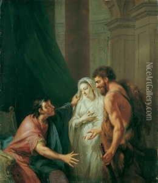 Zwei Szenen Aus Der Griechischen Sage. Oil Painting - Johann Heinrich The Elder Tischbein