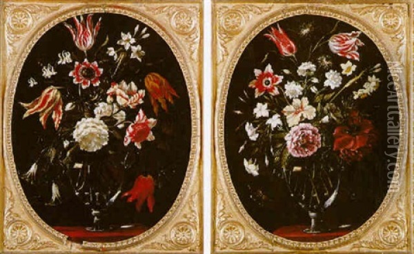 Bouquets De Fleurs Oil Painting - Giacomo Recco