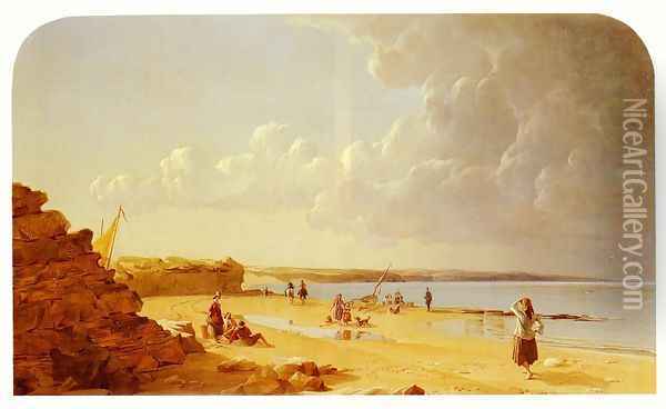On The Northeast Coast Oil Painting - William Crosby