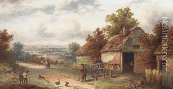 The Old Farm, Near East Grinstead Oil Painting - Masters Edward