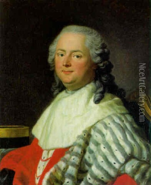 Portrait Of The Marquis Armand Thomas Hue De Miromesnil Oil Painting - Louis Michel van Loo