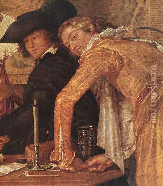 Merry Company (detail) 1620-22 Oil Painting - Willem Buytewech