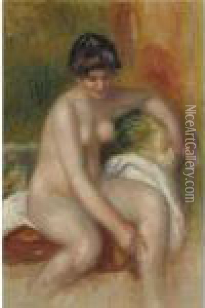 Femme Nue Dans Un Interieur Oil Painting - Pierre Auguste Renoir