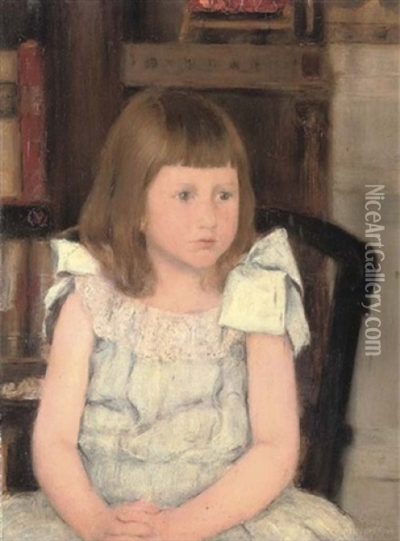 Portrait Of Simone Heger Oil Painting - Fernand Khnopff