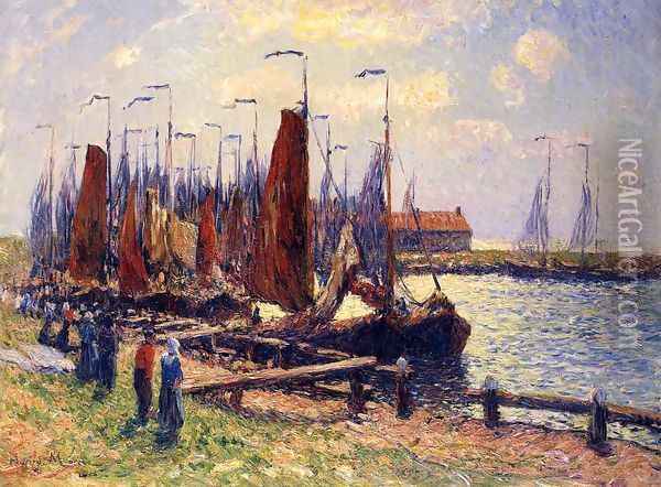 The Port of Volendam Oil Painting - Henri Moret