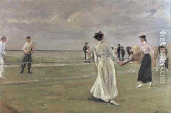 Tennisspieler Am Meer (1. Fasung) Oil Painting - Max Liebermann