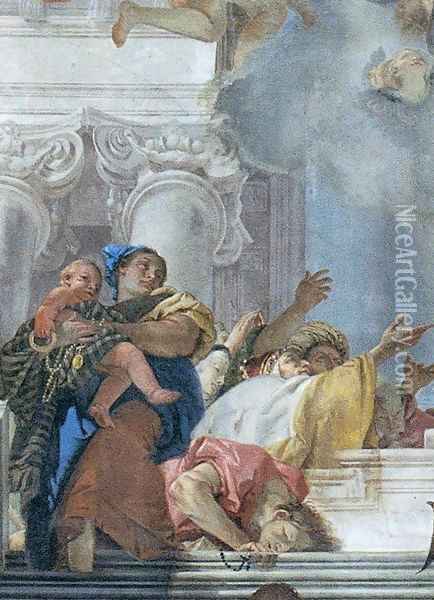 The Institution of the Rosary (detail) 2 Oil Painting - Giovanni Battista Tiepolo