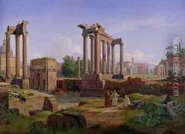 The Forum, Rome Oil Painting - Gustaf-Wilhelm Palm