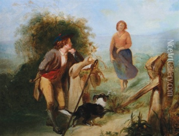 The Tryst Oil Painting - Isaac Henzell