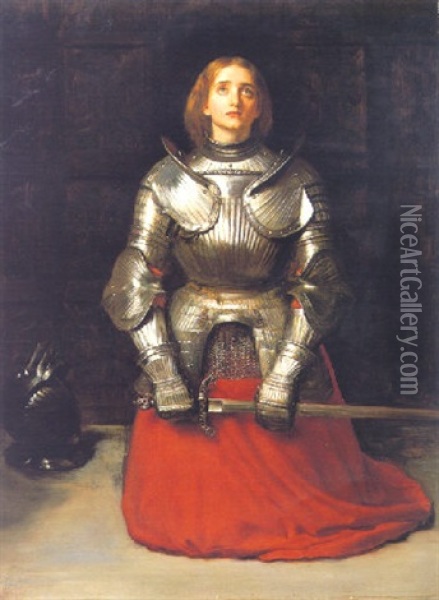 Joan Of Arc Oil Painting - John Everett Millais