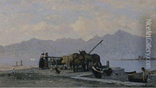 Vue Du Lac Leman Oil Painting - Francois Bocion