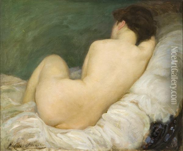Nudo Femminile Di Tergo Oil Painting - Henry Caro-Delvaille