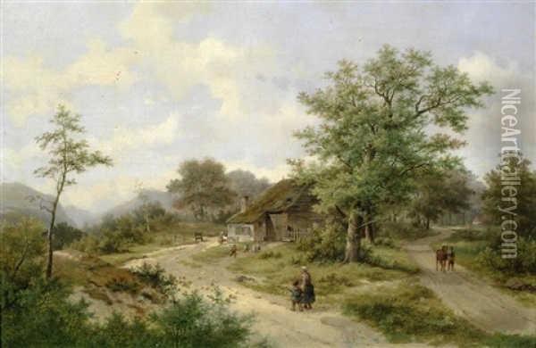 Rural Landscapes Oil Painting - Hendrik Pieter Koekkoek