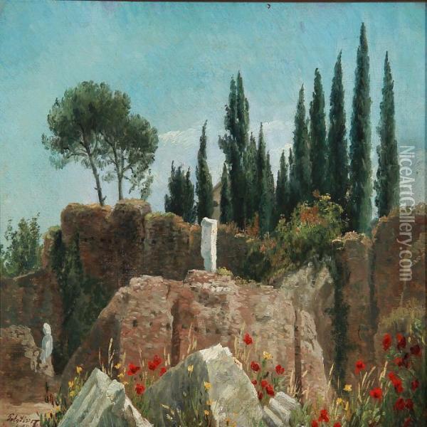 From The Palatine Hill In Rome Oil Painting - Anthonie, Anthonore Christensen