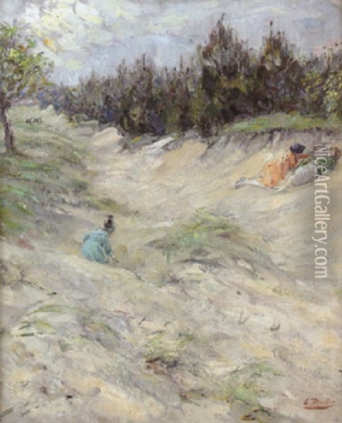 Le Repos Dans Les Dunes Oil Painting - Ernest Rocher
