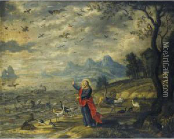 Creation Of Birds And Fish Oil Painting - Isaak van Oosten