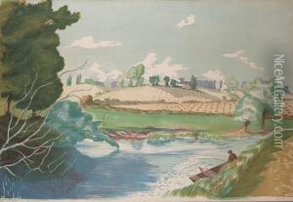 Suffolk Lands Oil Painting - John Nash