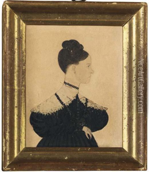 Profile Portrait Of Mary Jane Carleton Oil Painting - Justus Dalee