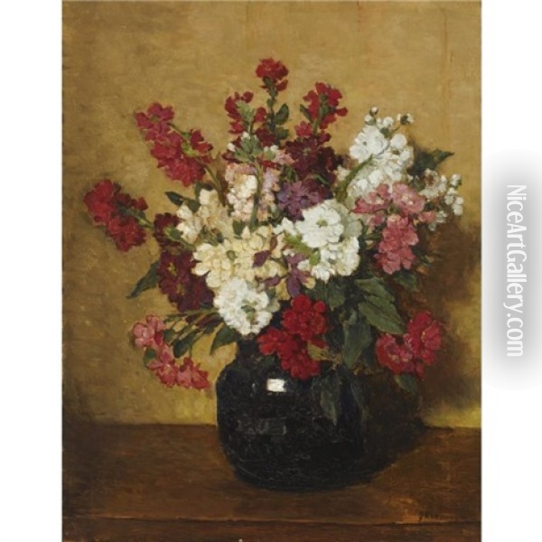 Flowers In A Vase Oil Painting - Johannes Evert Hendrik Akkeringa