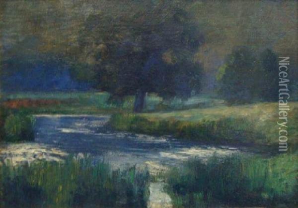 Paysage A L'etang Oil Painting - Adolf Glatte