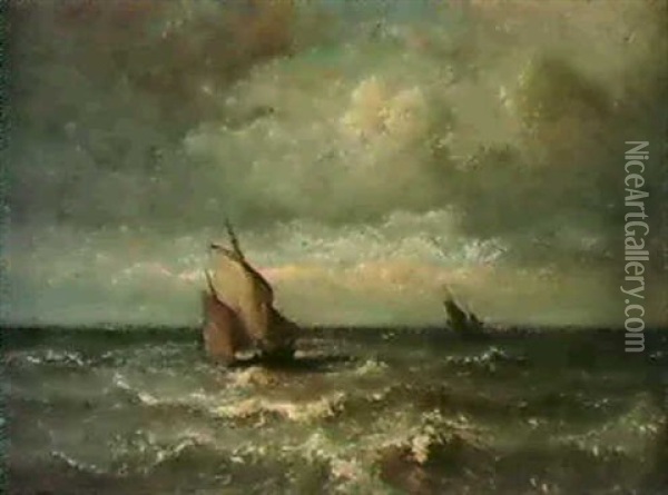 A Seascape Oil Painting - Jules Dupre