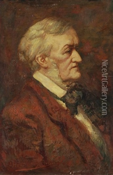 Portrait De Richard Wagner Oil Painting - Henry de Groux
