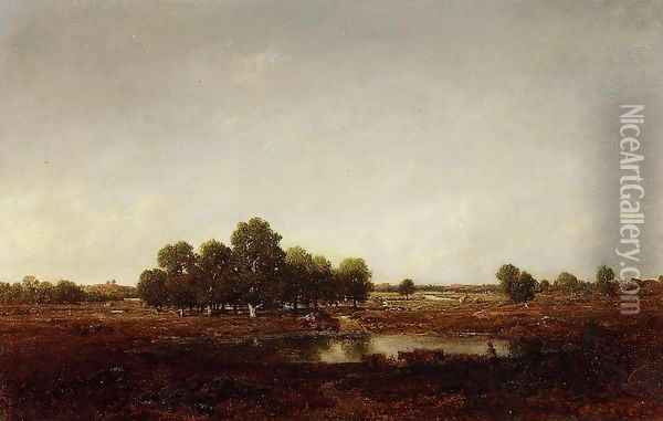 Marsh Land Oil Painting - Theodore Rousseau